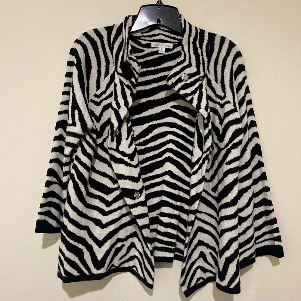 JohnPaulRichard Black and White Zebra Cardigan